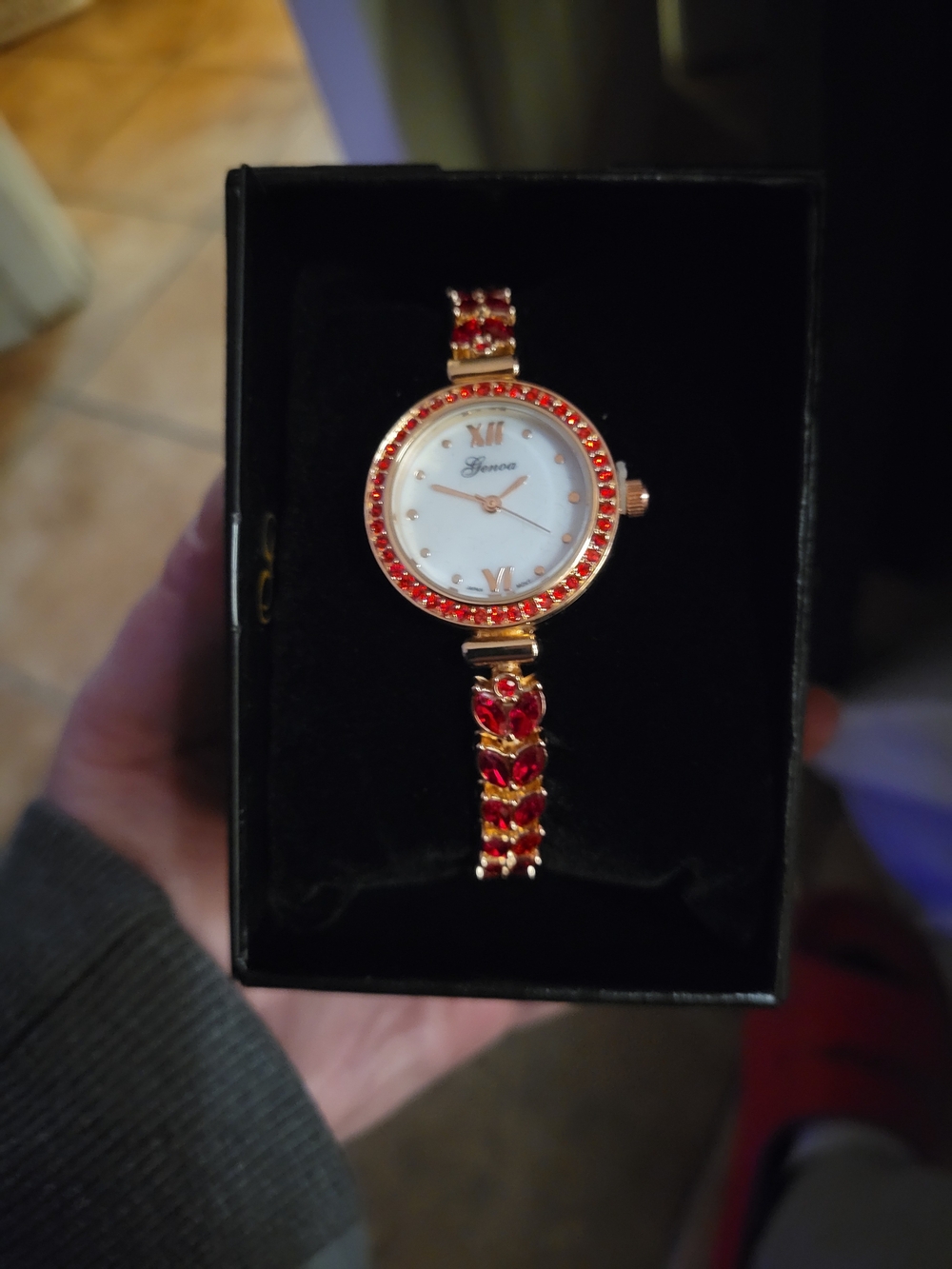 Red Austrian Crystal Watch